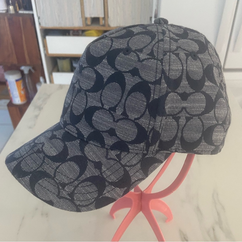 Coach Signature Navy Blue logo Baseball Cap